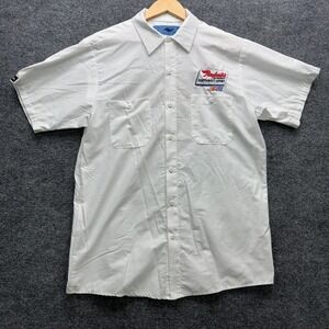 Cintas Work Shirt Men's Size L White Short Sleeve Raybestos Brakes NASCAR Racing